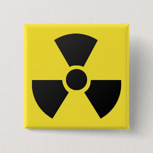 Radioactive radiation nuclear atomic symbol button