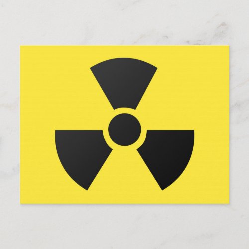 Radioactive radiation nuclear atomic symbol postcard