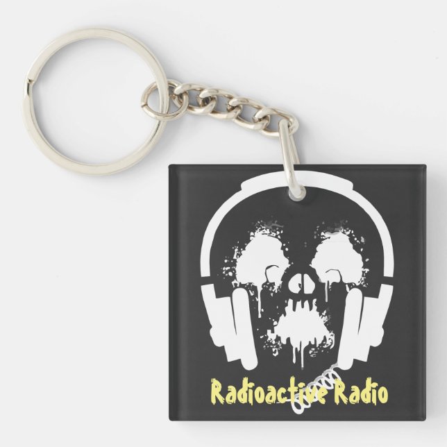 Radioactive Radio DJ Acrylic Keychain (Front)