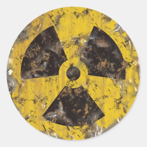 Radioactive Rusted Classic Round Sticker
