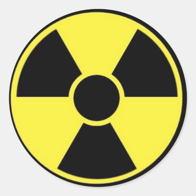 RADIOACTIVE SIGN CLASSIC ROUND STICKER (Front)