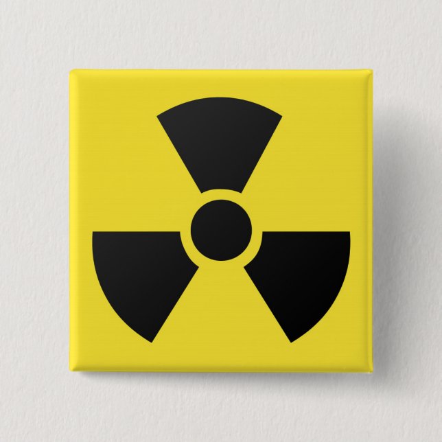 Radioactive Sign Pinback Button (Front)