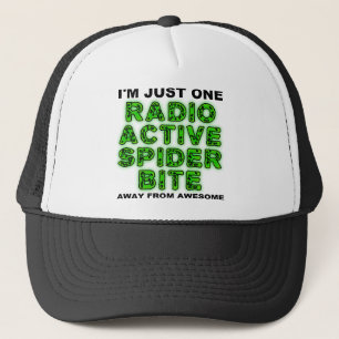 Radioactive Spider Bite Funny Ball Cap Hat
