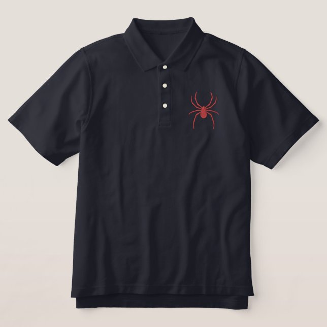 Radioactive Spider Embroidered Polo Shirt (Design Front)