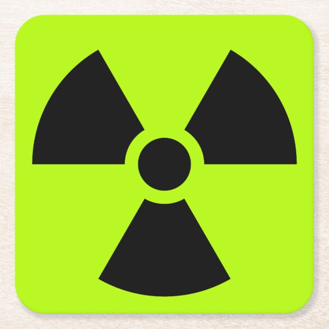 Radioactive Square Paper Coaster (Front)