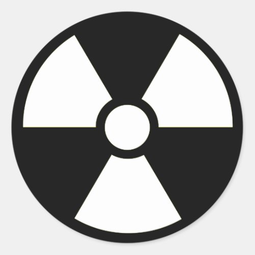 Radioactive Symbol BW Sticker