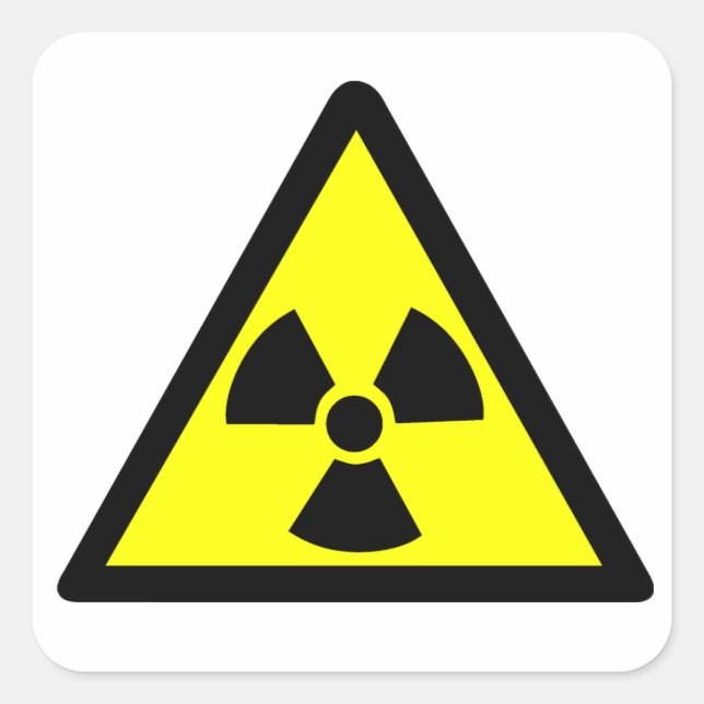 Radioactive Symbol Square Sticker (Front)