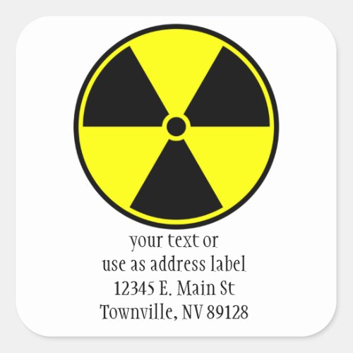 Radioactive Symbol Square Sticker