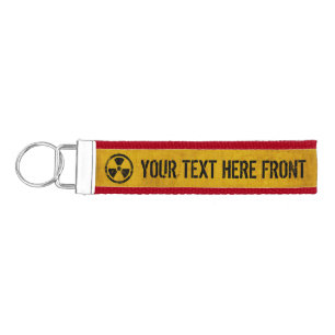 Radioactive Symbols Personalize Text Wrist Keychain
