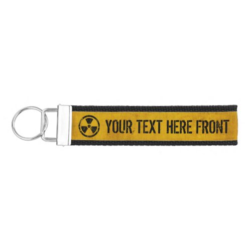 Radioactive Symbols Personalize Text Wrist Keychain
