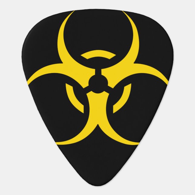 Radioactive Toxic Biohazard Symbol Guitar Pick (Front)