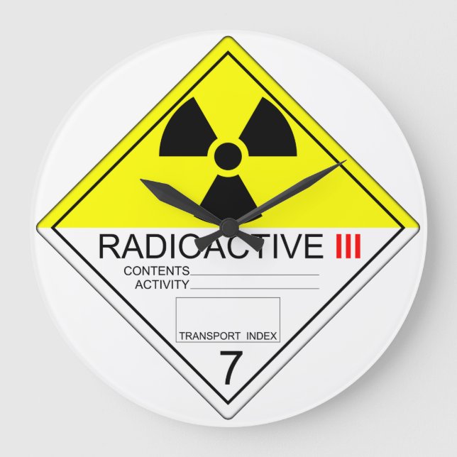 Radioactive Transport Plate Cat 3 Clock (Front)
