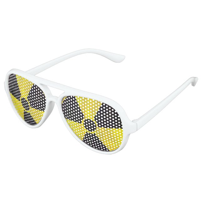 Radioactive Warning Sign | Cool Grunge Aviator Sunglasses (Angled)