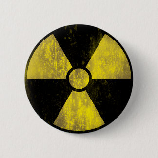 Radioactive Warning Sign | Cool Grunge Button