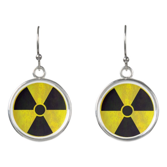Radioactive Warning Sign | Cool Grunge Earrings (Front)