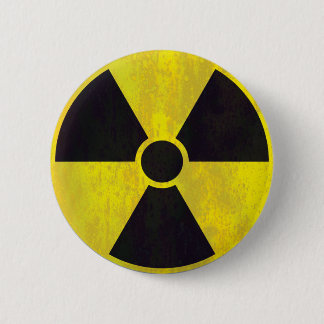 Radioactive Warning Sign | Cool Grunge Pinback Button