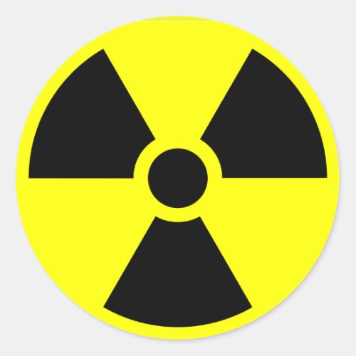 Radioactive warning stickers