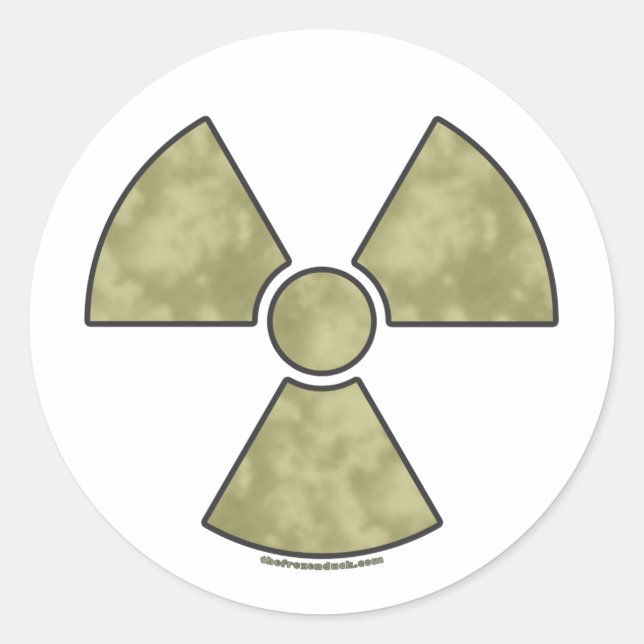 Radioactive Warning Symbol Classic Round Sticker (Front)
