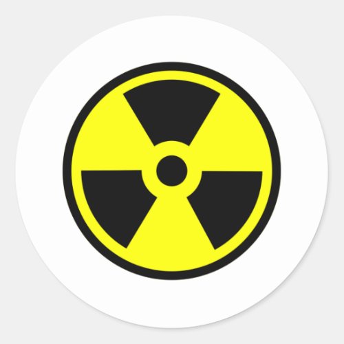 Radioactive Yellow And Black Symbol Classic Round Sticker