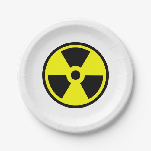 Radioactive Yellow And Black Symbol Paper Plates