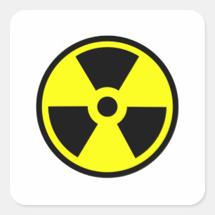 Radioactive Yellow And Black Symbol Square Sticker