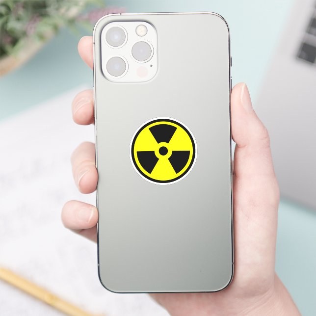 Radioactive Yellow And Black Symbol Sticker (Phone)