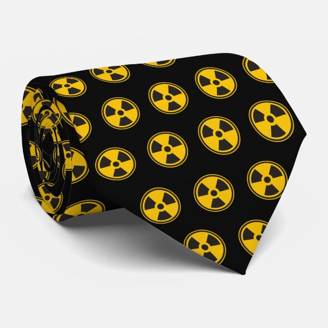 Radioactivity Warning Pattern Neck Tie (Rolled)