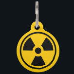 Radioactivity Warning Pet ID Tag<br><div class="desc">Round radioactivity warning sign. Vector icon with customizable colors. Custom background. Custom text at back side.</div>