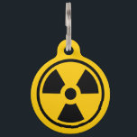 Radioactivity Warning Pet ID Tag<br><div class="desc">Round radioactivity warning sign. Vector icon with customizable colors. Custom background. Custom text at back side.</div>