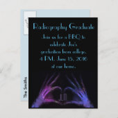"Radiography Graduate" Fingers Make Heart Announcement Postcard (Front/Back)