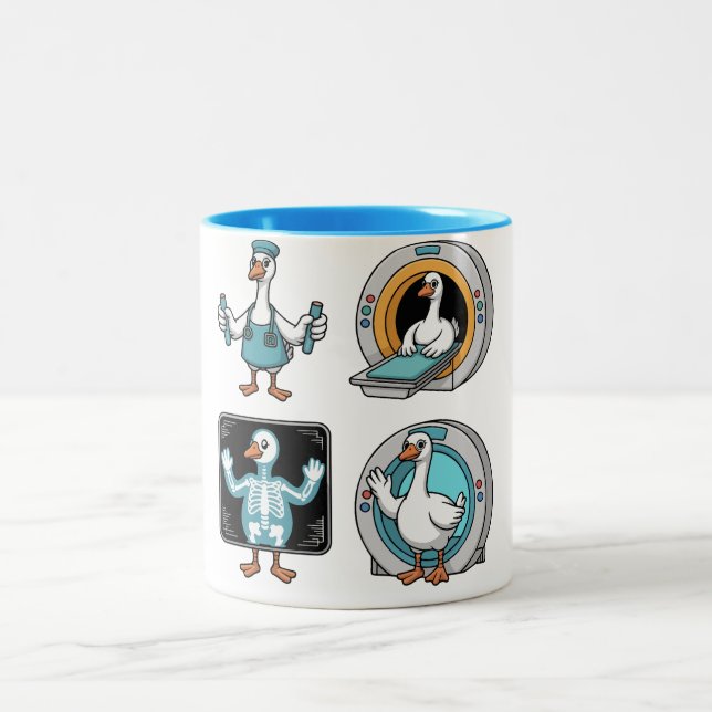 Radiologic Technologist Silly Goose , Funny X-Ray  Two-Tone Coffee Mug (Center)