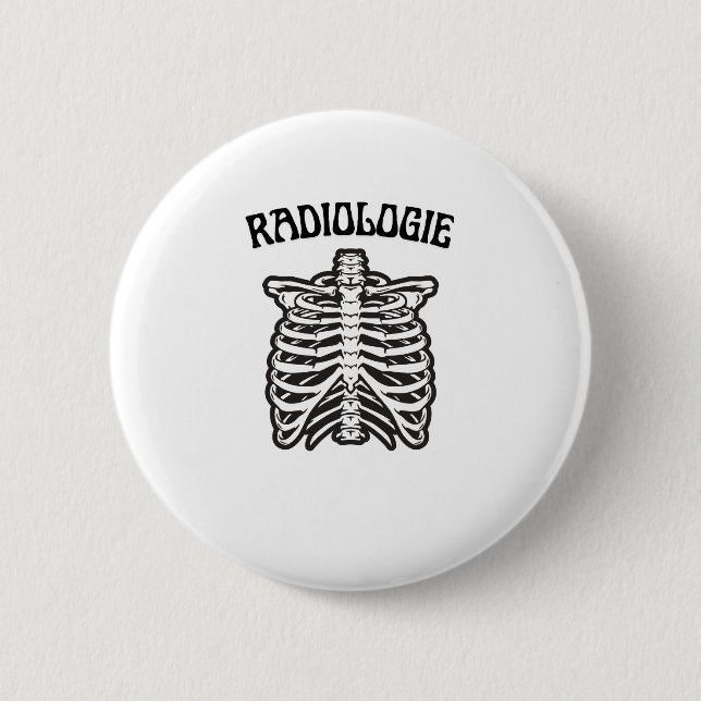 Radiologie Rib Cage Skeleton Illustration Button (Front)
