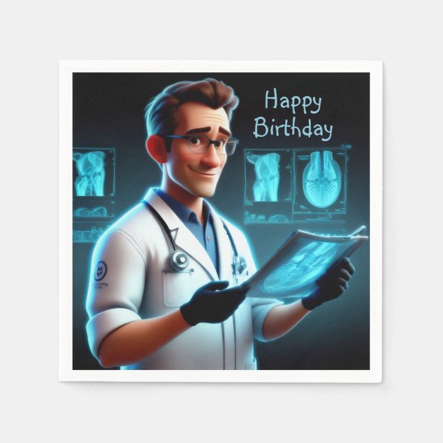 Radiologist Birthday Napkins (Front)