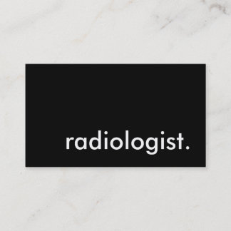 radiologist. business card