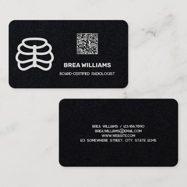 Radiologist Custom QR Business Card (Front/Back)
