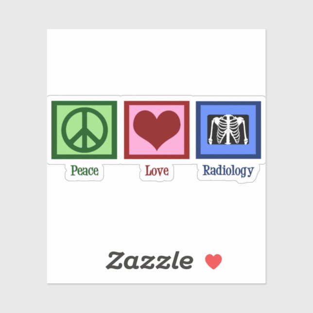 Radiologist Peace Love Radiology Chest X-Ray Tech Sticker (Sheet)