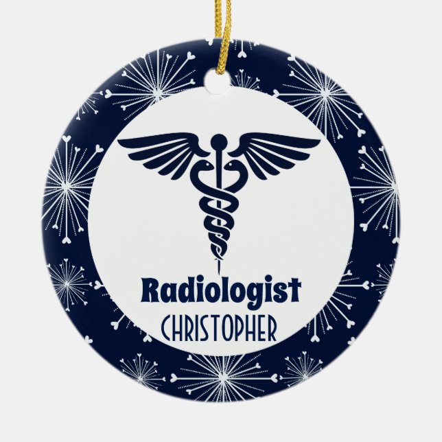 Radiologist Personalized Gift Ceramic Ornament (Front)