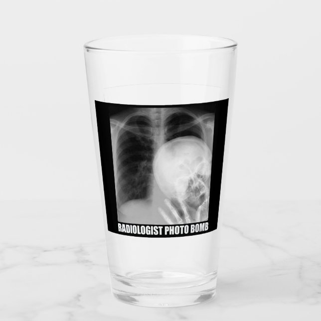 RADIOLOGIST PHOTO BOMB  GLASS (Front)