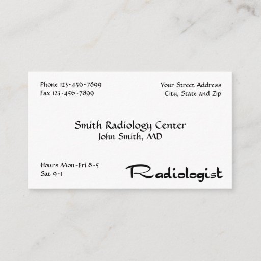 Customizable Radiologist Radiology Business Card