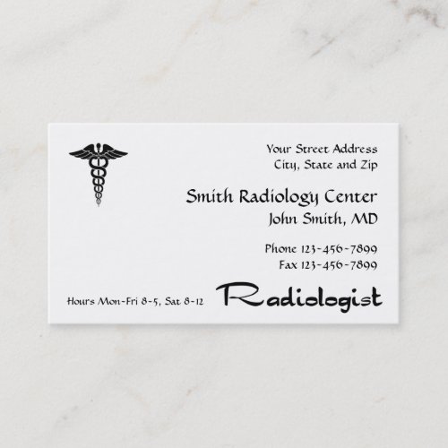Radiologist Radiology Business Card