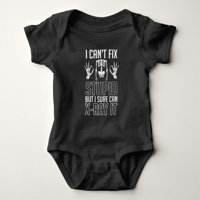 Radiologist Skeleton X-Ray Technician Radiology Baby Bodysuit (Front)