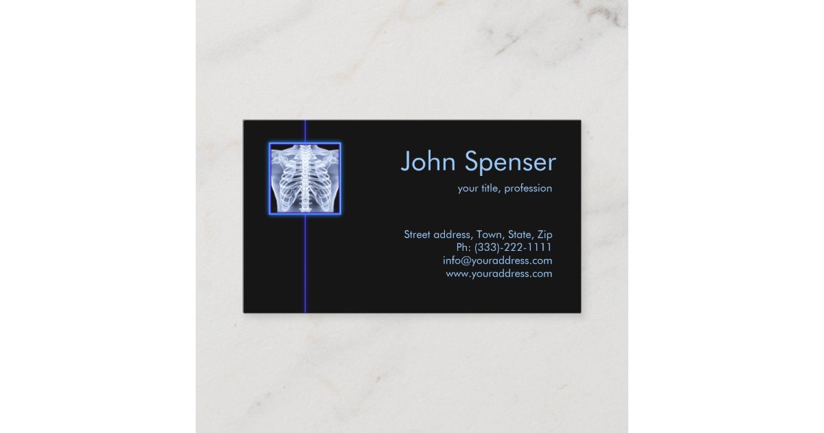 Radiologist - X-ray Treatment Business Card | Zazzle