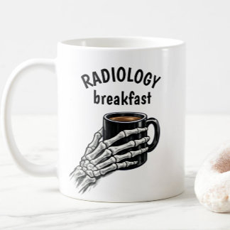 RADIOLOGY Breakfast Coffee Skeleton Hand Mug