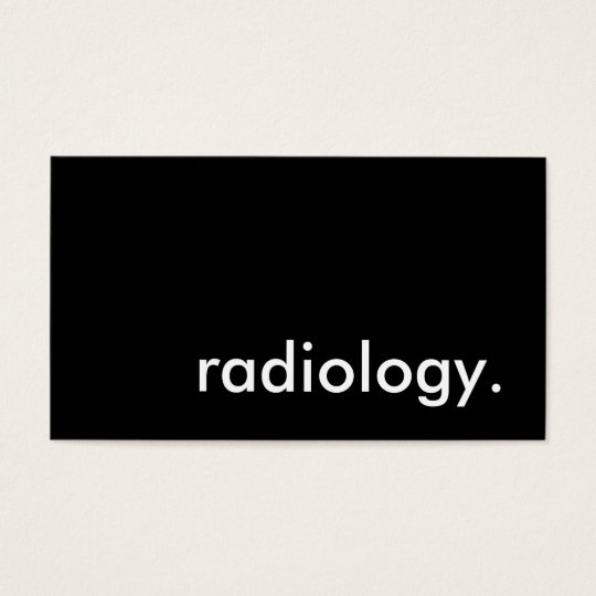 radiology. business card