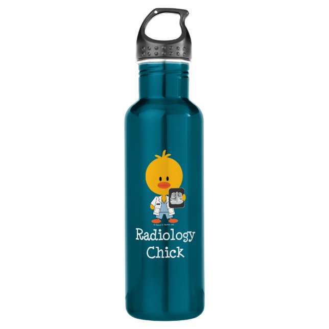 Radiology Chick Stainless Steel Water Bottle (Front)