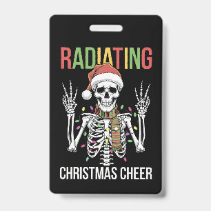 Radiology Christmas Santa Skeleton Xray Technician Badge