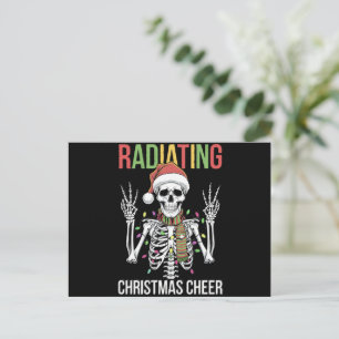 Radiology Christmas Santa Skeleton Xray Technician Holiday Postcard