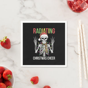 Radiology Christmas Santa Skeleton Xray Technician Napkins