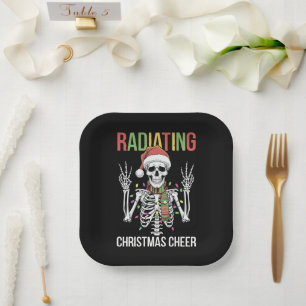 Radiology Christmas Santa Skeleton Xray Technician Paper Plates