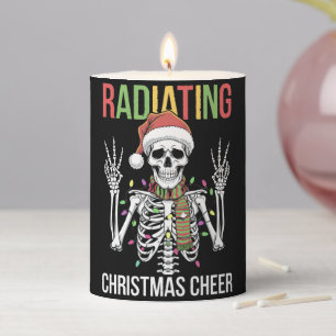 Radiology Christmas Santa Skeleton Xray Technician Pillar Candle